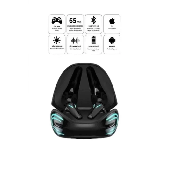 BUĞZ Android ve İOS Uyumlu Bluetooth Kulaklık Gaming Kulaklık Mini - BUĞZ