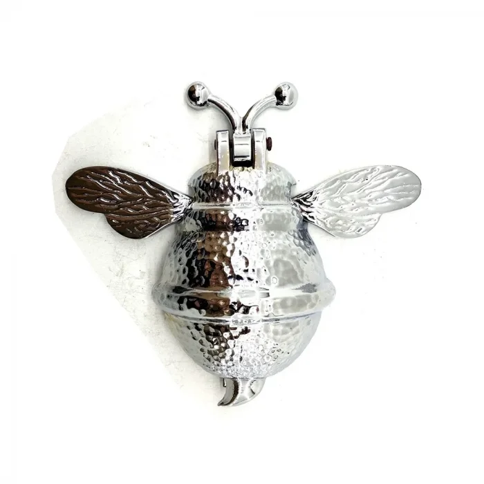 BUĞZ Antika Tarz Dekoratif Pirinç Arı Kapı Tokmağı, Taktak - Büyük, 163x150mm, Nikel