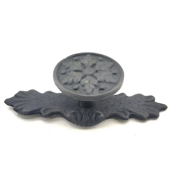 BUĞZ Antika Tarz Dekoratif Pirinç Çiçek Düğme - 27x70 Mm, Oksit