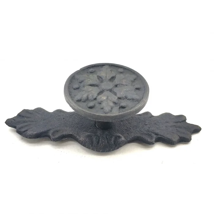 BUĞZ Antika Tarz Dekoratif Pirinç Çiçek Düğme - 27x70 Mm, Oksit