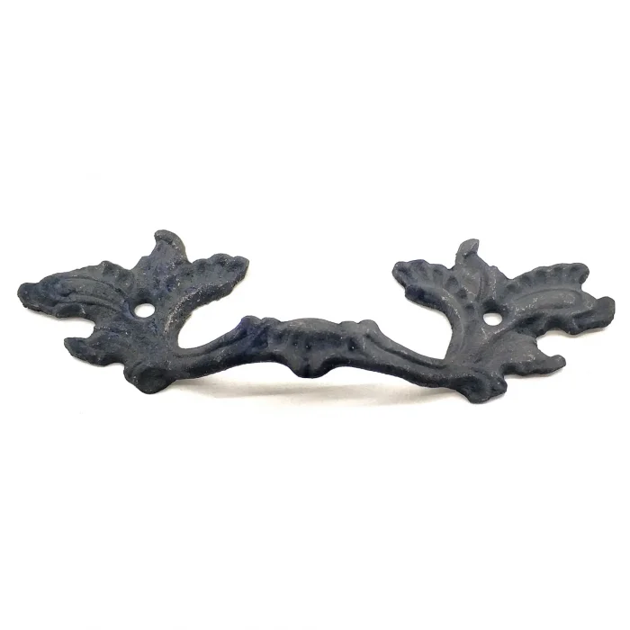 BUĞZ Eco Lounge Antika Tarz Dekoratif Pirinç Çiçek Kapı Kulbu - 40x125 mm, Oksit