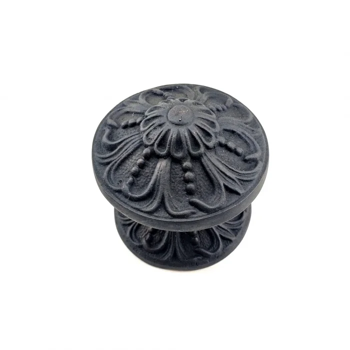 BUĞZ Antika Tarz Dekoratif Pirinç Çiçekli Kapı Tokmağı - 80 Mm Çap, Oksit