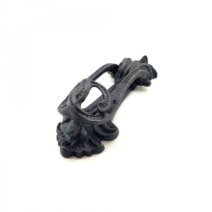 BUĞZ Antika Tarz Dekoratif Pirinç Doğa Kapı Tokmağı, Taktak - 205x73 Mm, Oksit