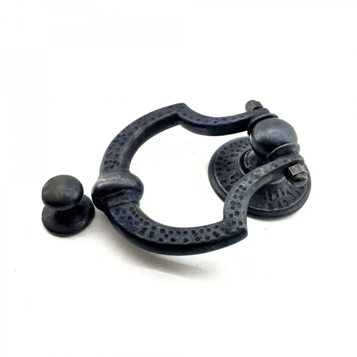 BUĞZ Antika Tarz Dekoratif Pirinç Dövme Kapı Tokmağı, Taktak - 150x105 Mm, Oksit