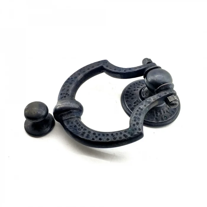 BUĞZ Antika Tarz Dekoratif Pirinç Dövme Kapı Tokmağı, Taktak - 150x105 Mm, Oksit