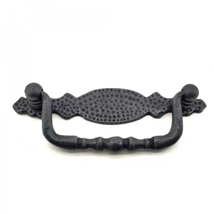 BUĞZ Antika Tarz Dekoratif Pirinç Dövme Sallantı Kapı Kulbu - 43x118 Mm, Oksit