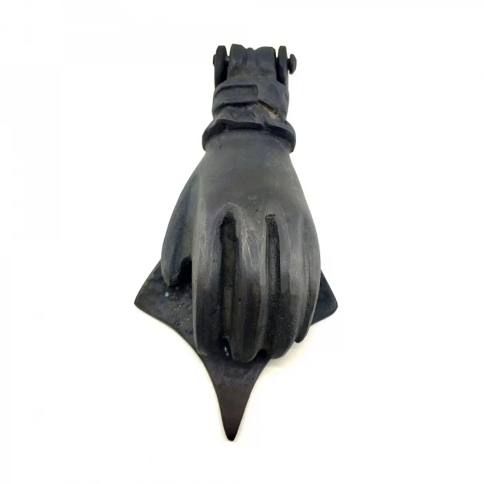 BUĞZ Antika Tarz Dekoratif Pirinç El Kapı Tokmağı, Taktak - 167x75 Mm, Oksit