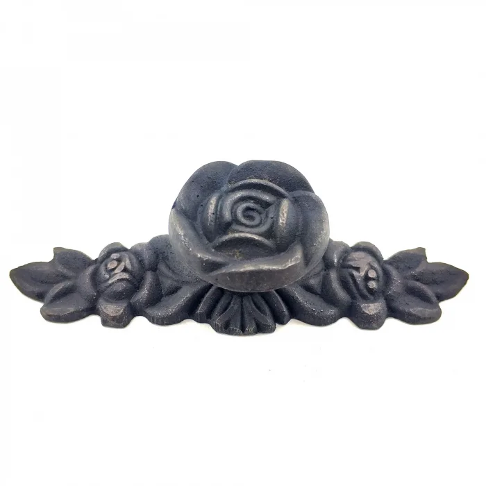 BUĞZ Antika Tarz Dekoratif Pirinç Gül Düğme - 30x100 Mm, Oksit