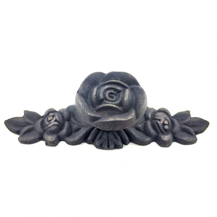 BUĞZ Eco Lounge Antika Tarz Dekoratif Pirinç Gül Düğme - 30x100 mm, Oksit