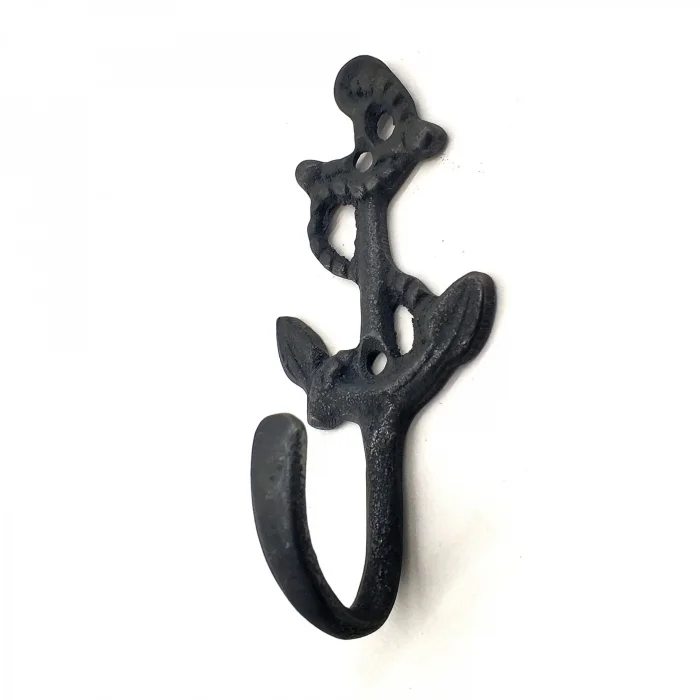 BUĞZ Antika Tarz Dekoratif Pirinç Halatlı, Çapa, Denizci, Gemici  Askı - 95x42mm,  Oksit