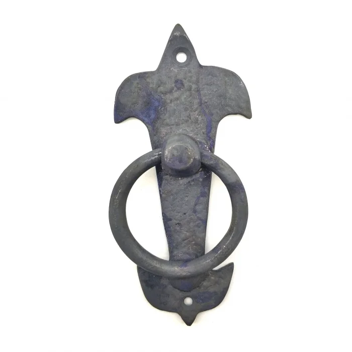 BUĞZ Antika Tarz Dekoratif Pirinç Lale Kapı Halkası - 165x70mm, Oksit