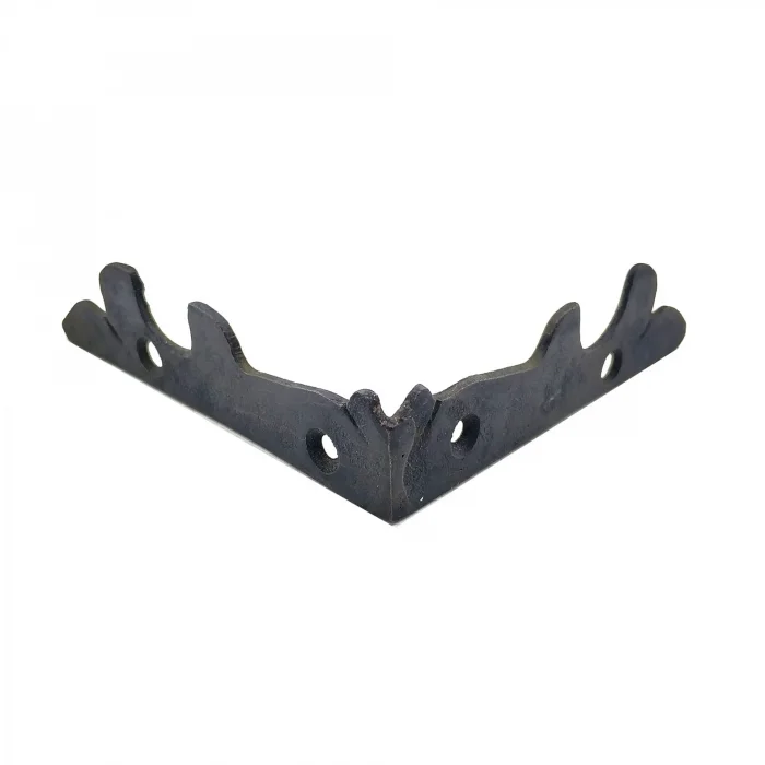 BUĞZ Antika Tarz Dekoratif Pirinç Lale Köşe Gönye - Yan, 105x105 Mm, Oksit