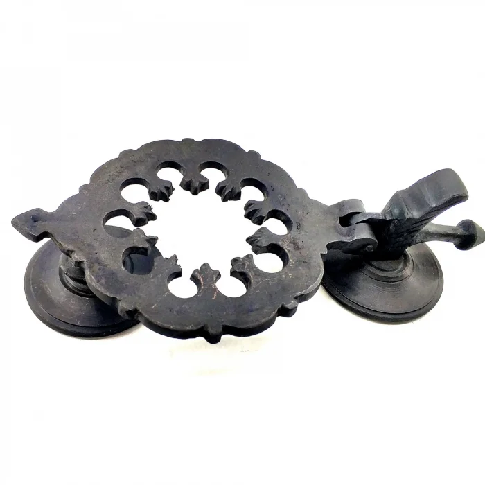 BUĞZ Antika Tarz Dekoratif Pirinç Osmanlı Kapı Tokmağı, Taktak - 265x75mm, Oksit