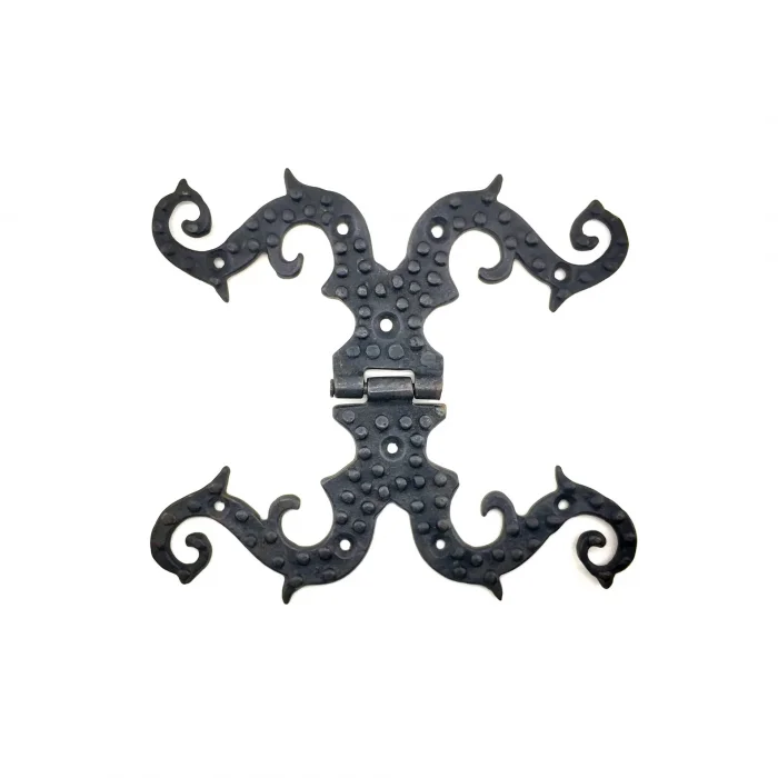 BUĞZ Antika Tarz Dekoratif Pirinç Süslü Menteşe - 190x170 Mm, Oksit