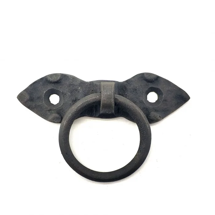 BUĞZ Eco Lounge Antika Tarz Dekoratif Pirinç Yaprak Mobilya Kulbu, Kapı Kilit Halkası - 80 mm, Oksit