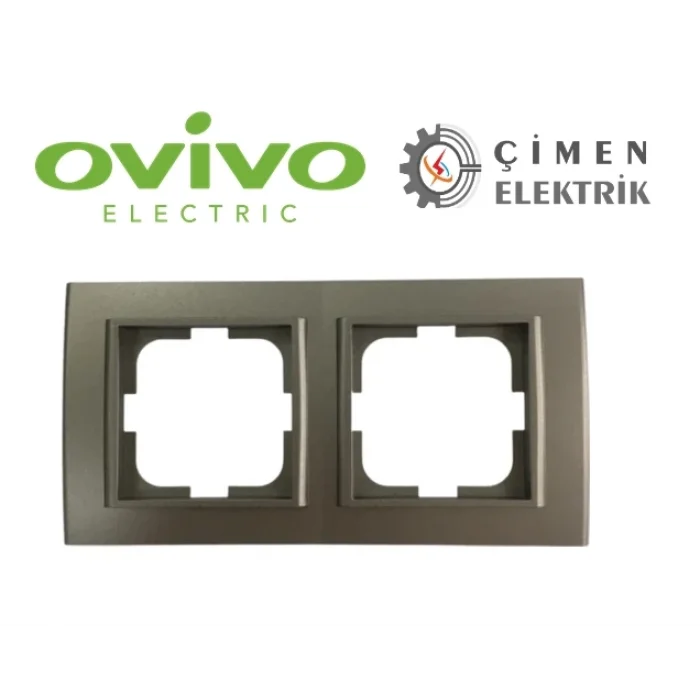  Antrasit İkili Çerçeve - Priz ve Anahtar İçin Uyumlu Çerçeve