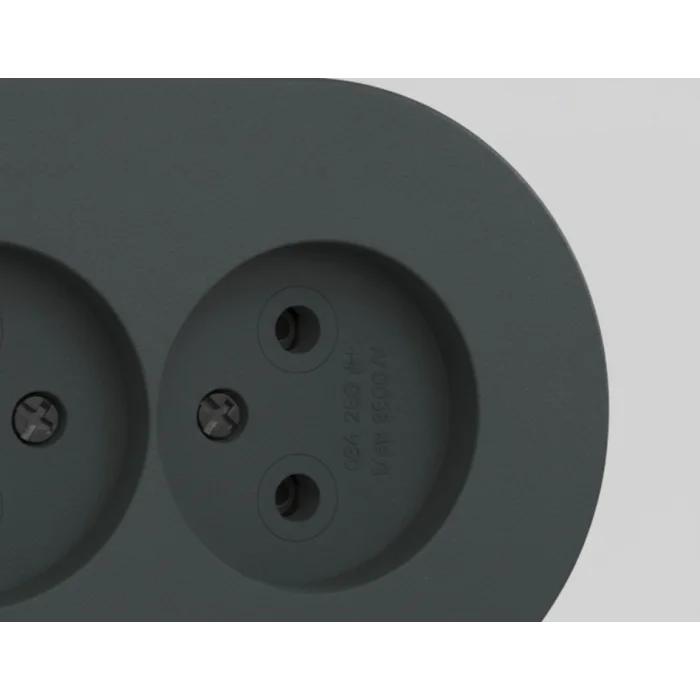 BUĞZ Antrasit İkili Sıva Üstü Topraklı Priz - Modern ve Dayanıklı Elektrik Çözümü