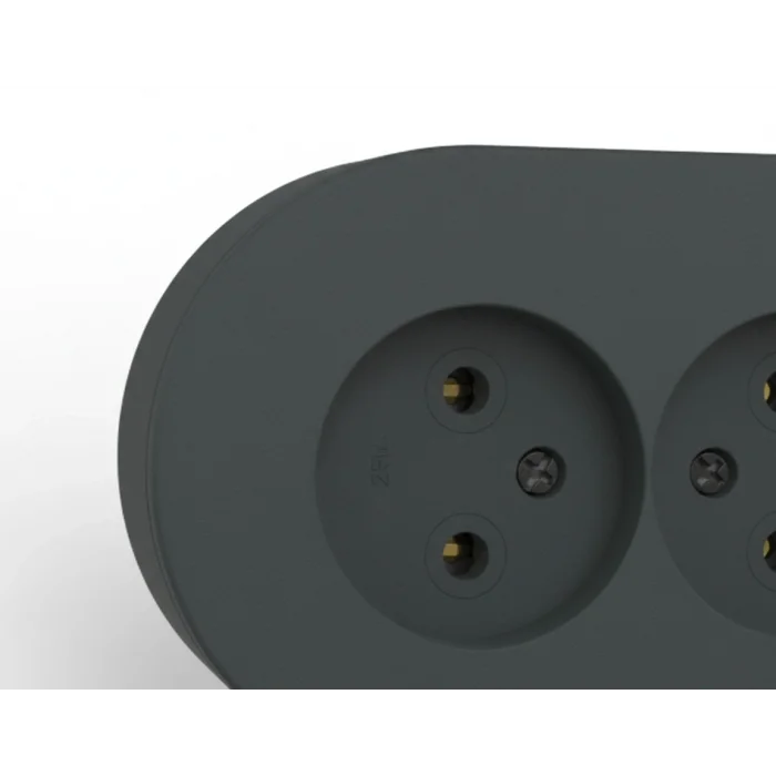 BUĞZ Antrasit Renk Çiftli Sıva Üstü Topraklı Elektrik Priz