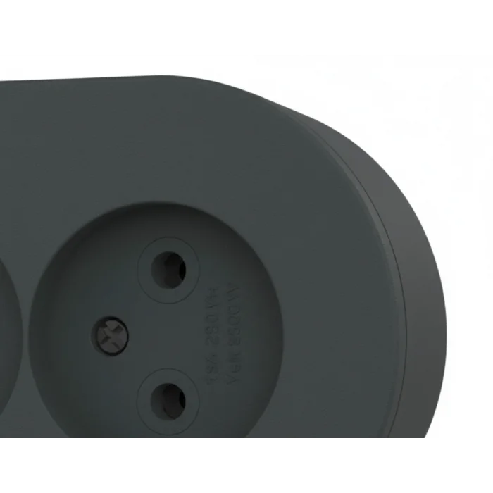 BUĞZ Antrasit Renk Sıva Üstü Çift Topraklı Priz Modern Tasarım