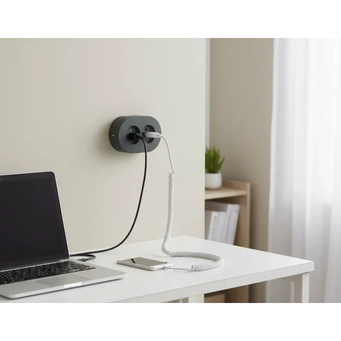 BUĞZ Antrasit Renkli Sıva Üstü İkili Topraklı Elektrik Prizi