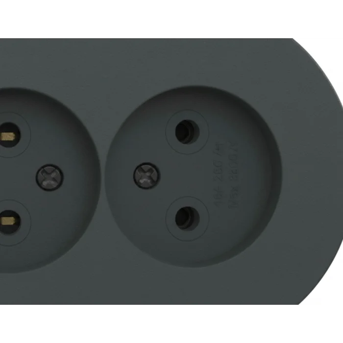BUĞZ Antrasit Renkli Sıva Üstü İkili Topraklı Priz, Çiftli Elektrik Bağlantısı