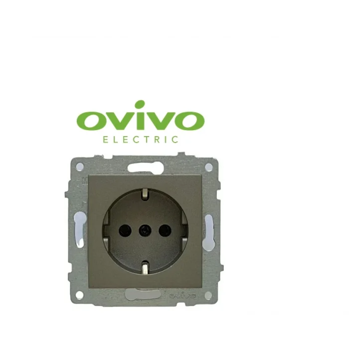  Antrasit Topraklı Piriz Çerçevesiz Grano - Priz ve Anahtar İçin Uyumlu Çerçeve