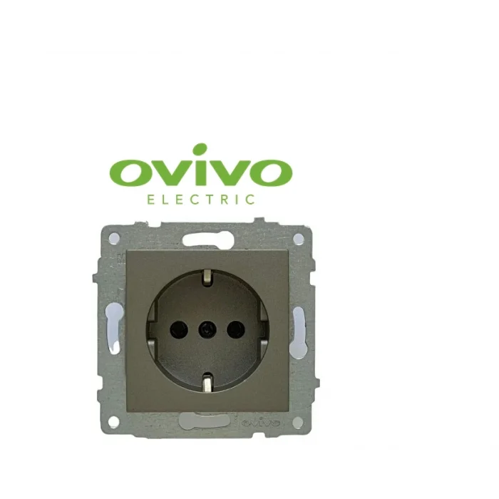  Antrasit Topraklı Piriz Çerçevesiz Grano - Priz ve Anahtar İçin Uyumlu Çerçeve