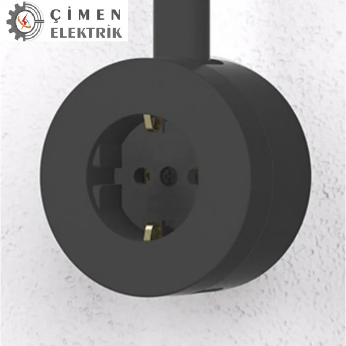  Antrasit Topraklı Priz Sıva Üstü