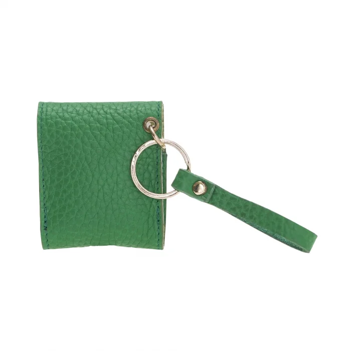  Apple AirPods 2.nesil Uyumlu Deri Kılıf Mai Snap ERC4 Yeşil