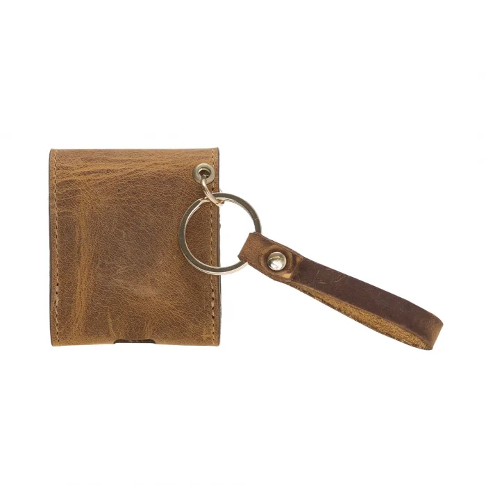  Apple AirPods 2.nesil Uyumlu Deri Kılıf Mai Snap G19 Taba