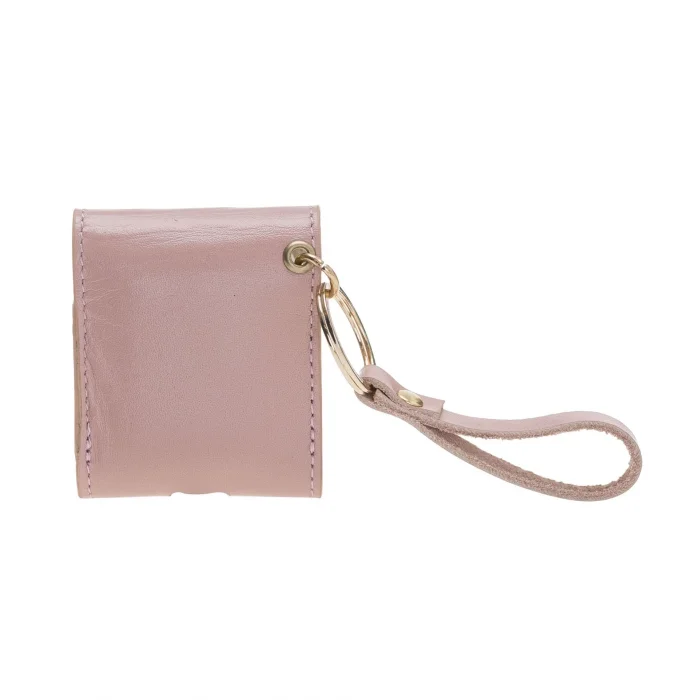  Apple AirPods 2.nesil Uyumlu Deri Kılıf Mai Snap NU2 Pembe