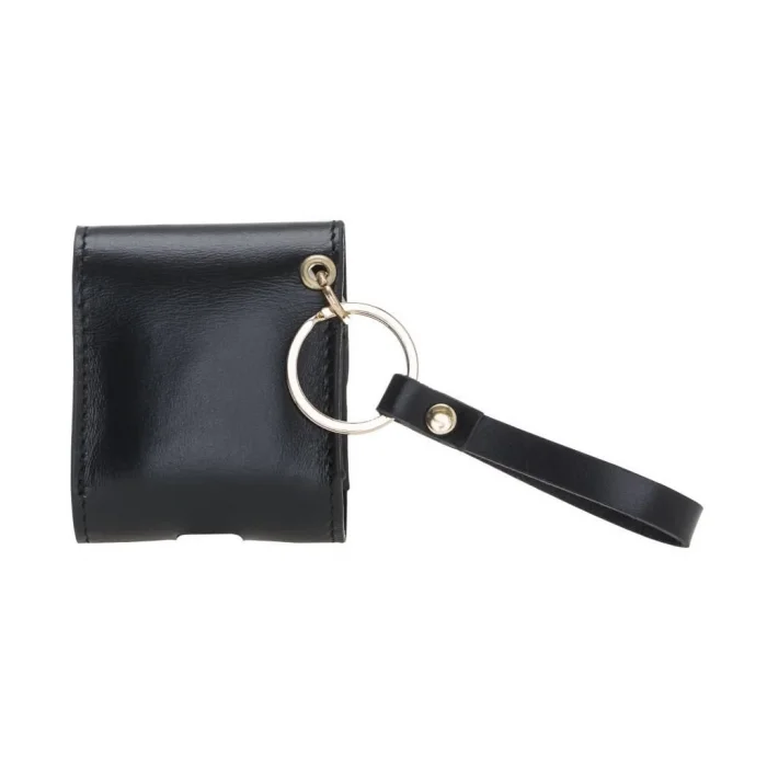  Apple AirPods 2.nesil Uyumlu Deri Kılıf Mai Snap RST1 Siyah