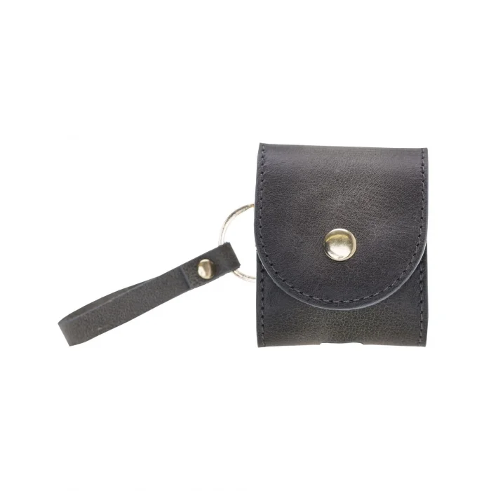  Apple AirPods 2.nesil Uyumlu Deri Kılıf Mai Snap TN18 Gri