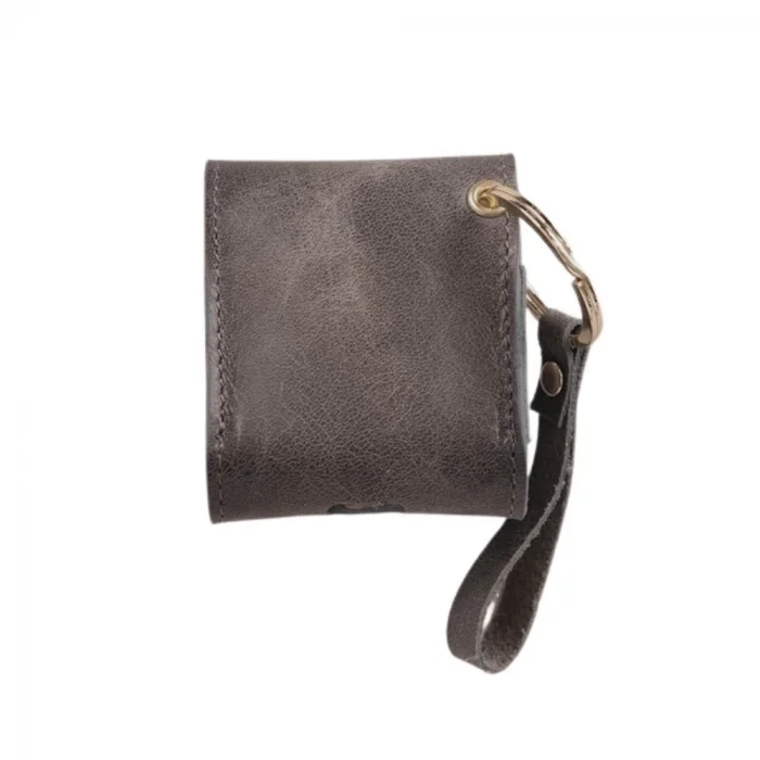  Apple AirPods 2.nesil Uyumlu Deri Kılıf Mai Snap VS05 Gri