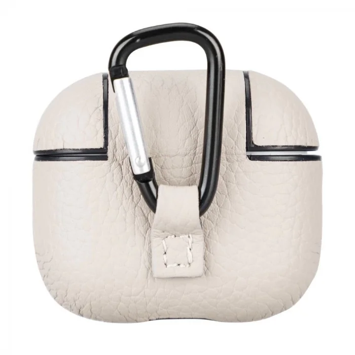  Apple AirPods 3.nesil Uyumlu Deri Kılıf Juni ERC3 Bej