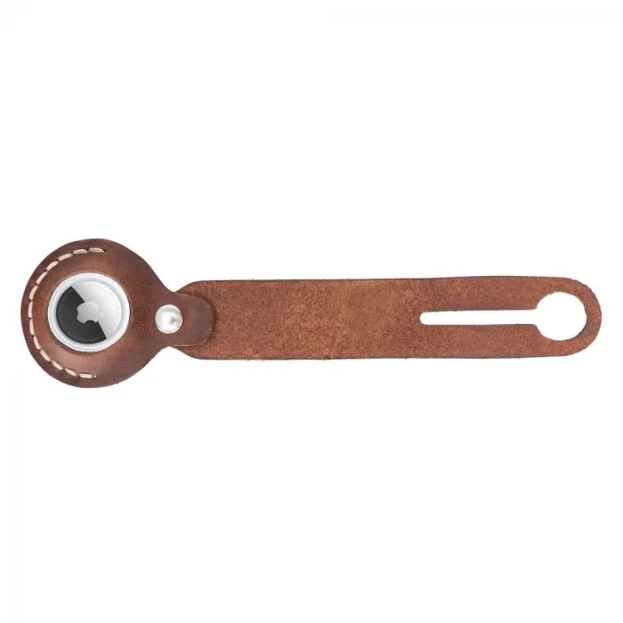  Apple AirTag Uyumlu Deri Anahtarlık Beta AA2 Taba