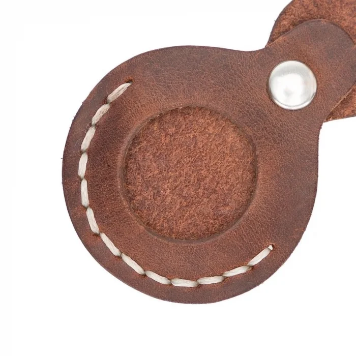  Apple AirTag Uyumlu Deri Anahtarlık Beta AA2 Taba