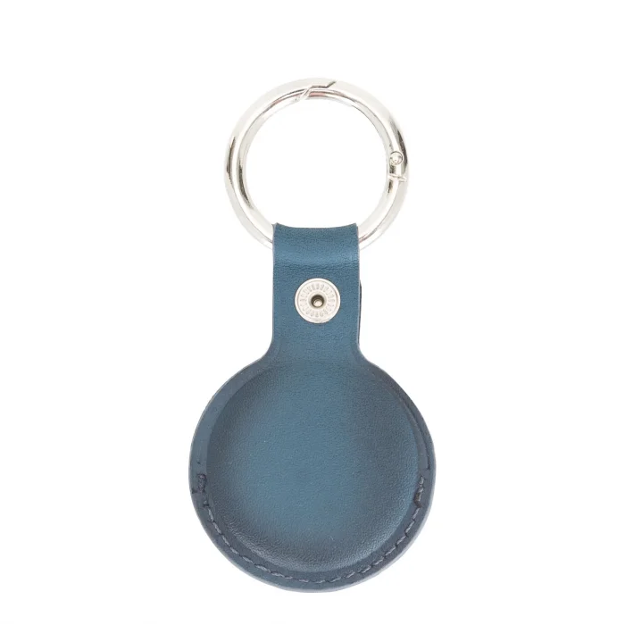  Apple AirTag Uyumlu Deri Anahtarlık, BRN4EF Mavi