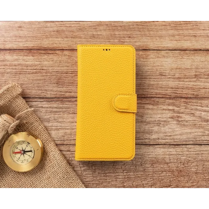  Apple iPhone 11 Pro Max Uyumlu Deri Cüzdanlı Kılıf FL12 Sarı