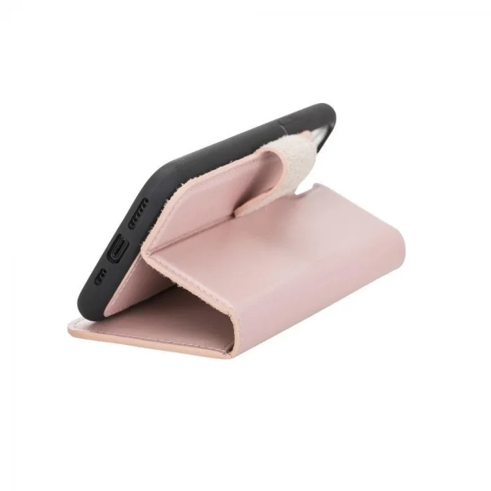  Apple iPhone 11 Pro Uyumlu Deri Cüzdanlı Kılıf Pembe
