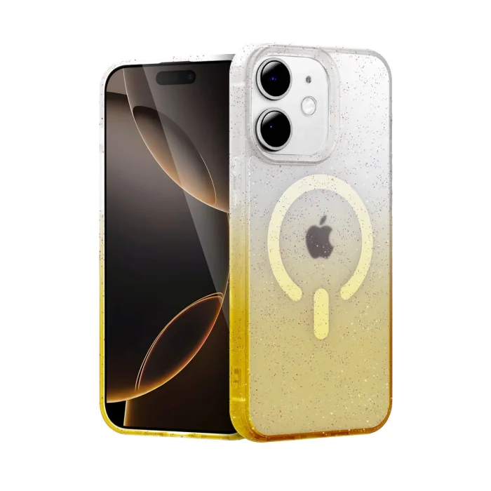 BUĞZ İphone 12 Pummel Shiny Magsafe Kapak - Gold