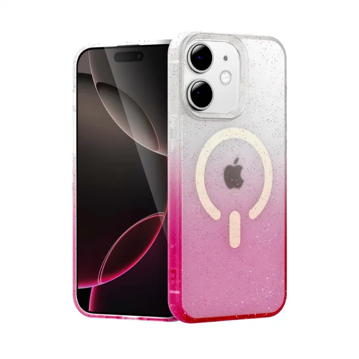 BUĞZ İphone 12 Pummel Shiny Magsafe Kapak - Pembe