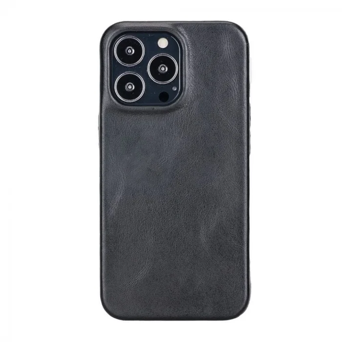  Apple iPhone 13 Pro Uyumlu Deri Arka Kapak ROCK RST1 Siyah