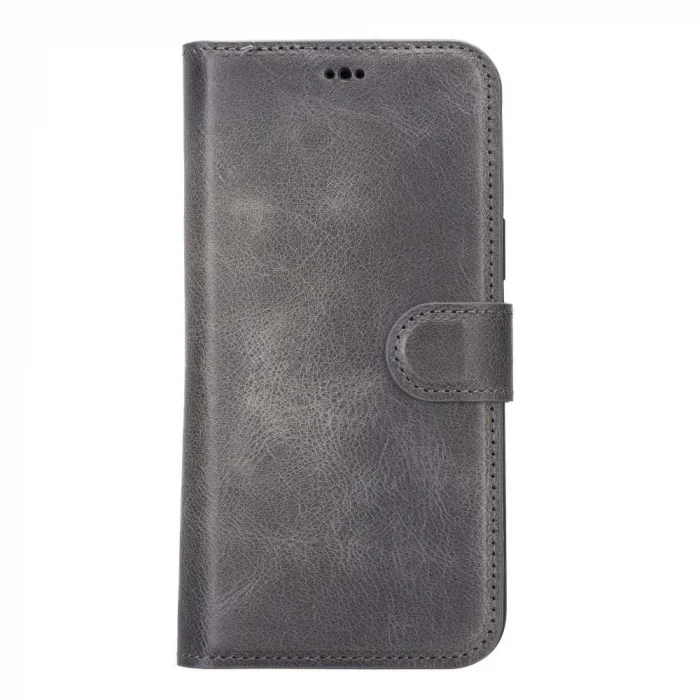  Apple iPhone 14 Plus Uyumlu Deri Cüzdanlı Kılıf MWWN VS4EF Gri