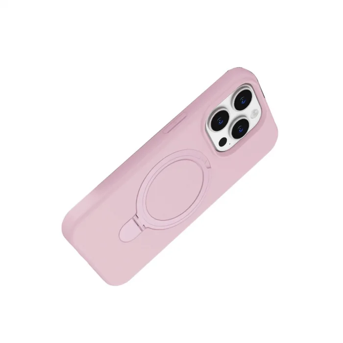 BUĞZ İphone 14 Pro Max Regal Magsafe Standlı Kapak - Açık Pembe