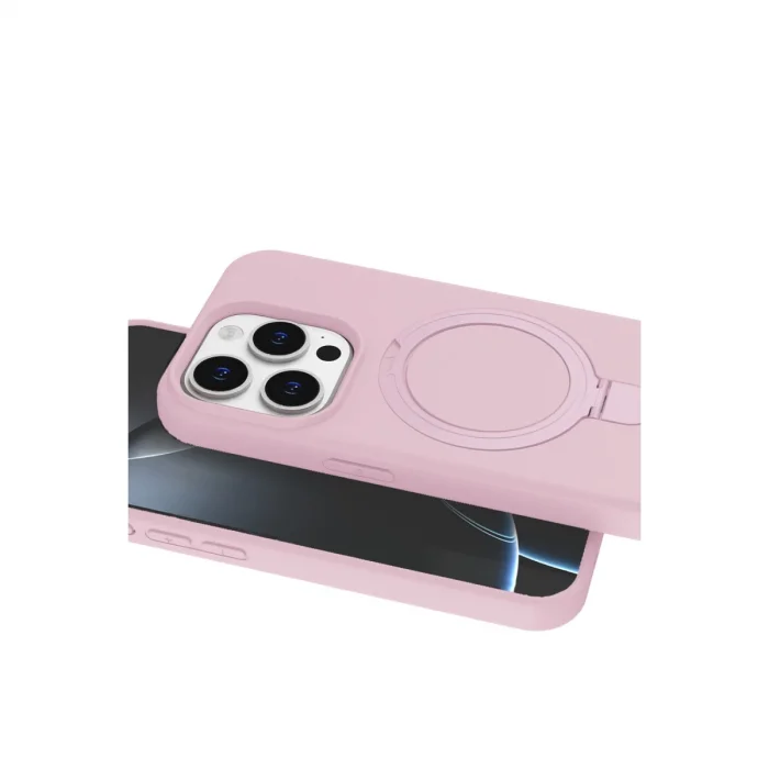 BUĞZ İphone 14 Pro Max Regal Magsafe Standlı Kapak - Açık Pembe