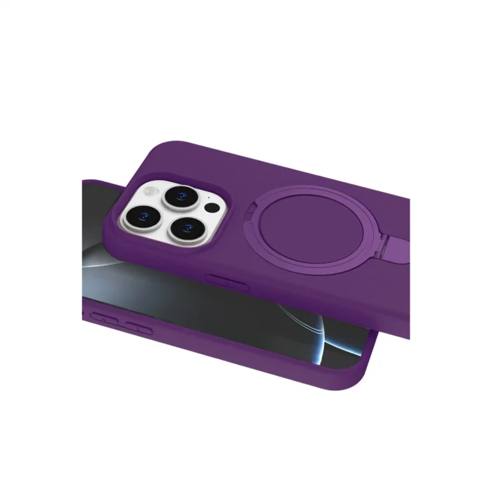 BUĞZ İphone 14 Pro Max Regal Magsafe Standlı Kapak - Derin Mor