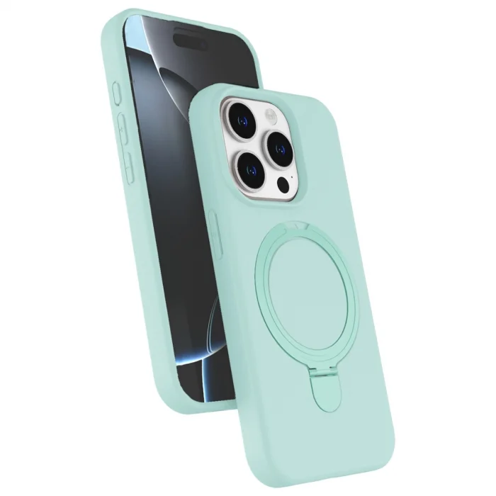 BUĞZ İphone 14 Pro Max Regal Magsafe Standlı Kapak - Su Yeşili
