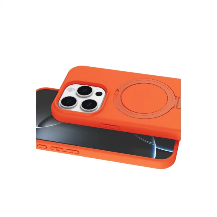 BUĞZ İphone 14 Pro Max Regal Magsafe Standlı Kapak - Turuncu