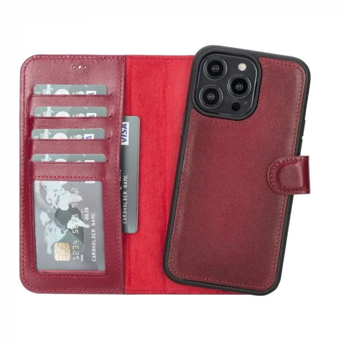  Apple iPhone 14 Pro Max Uyumlu Deri Cüzdanlı Kılıf MWWN V4EF